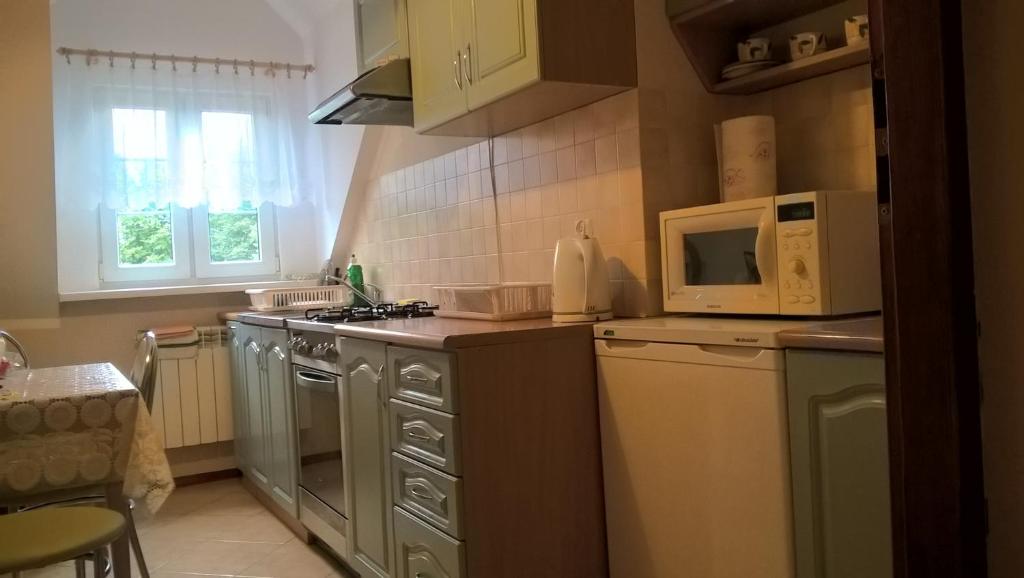 Kuchyňa alebo kuchynka v ubytovaní Dom Gościnny Woleninowo