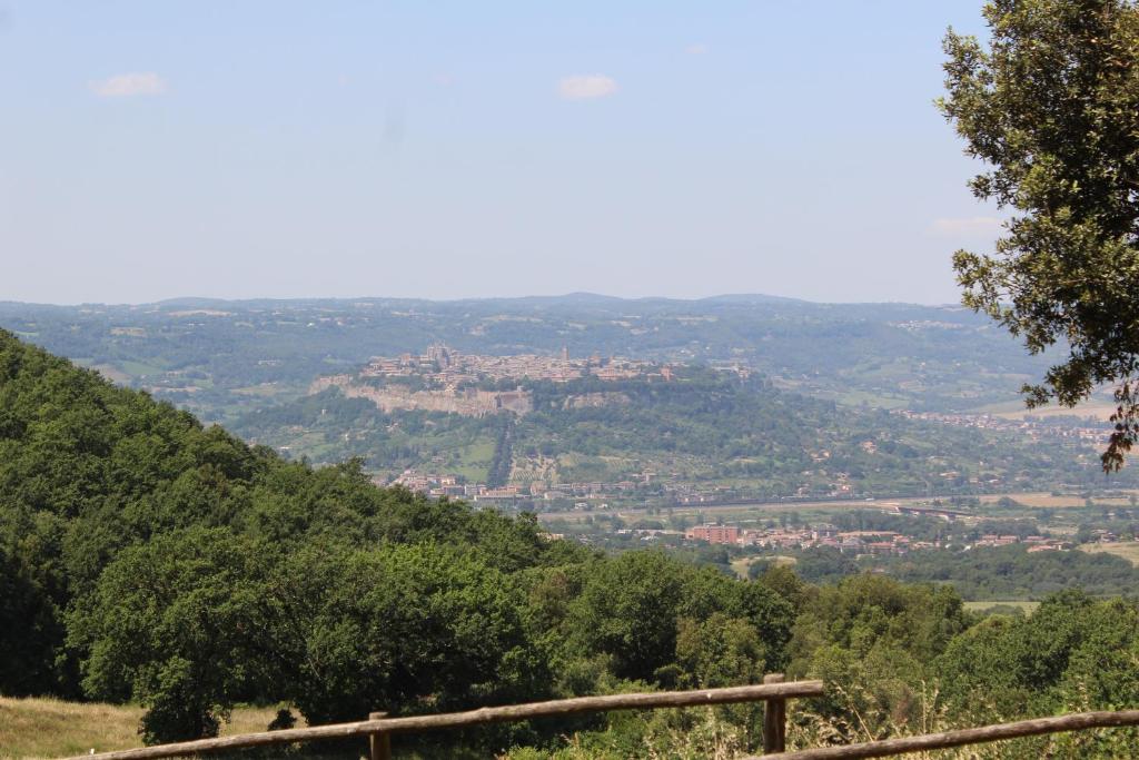 vistas a la ciudad desde una montaña en Agriturismo Fattoria Poggio Boalaio, en Orvieto