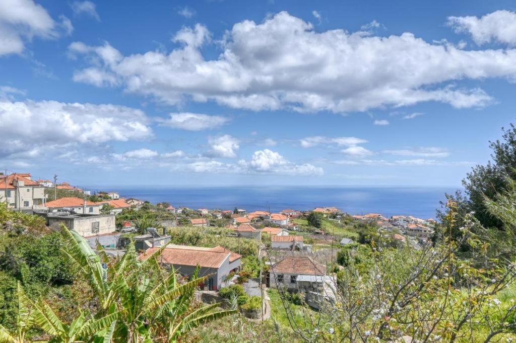a view of a town with the ocean in the background at Valley Canhas I in Canhas