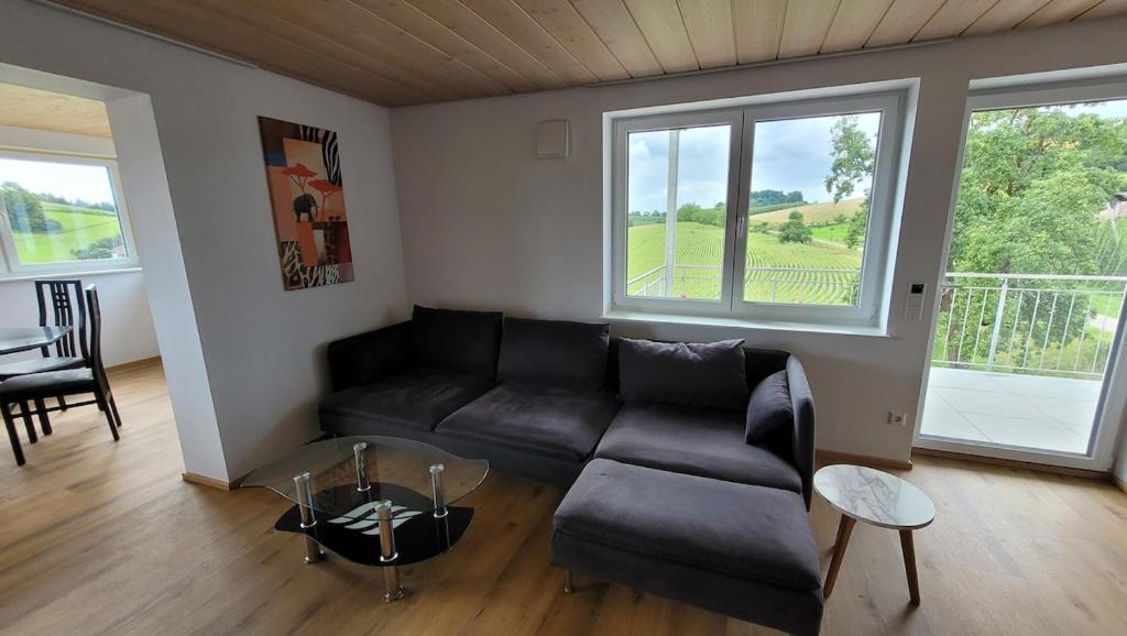 Posezení v ubytování FeWo Weitblick