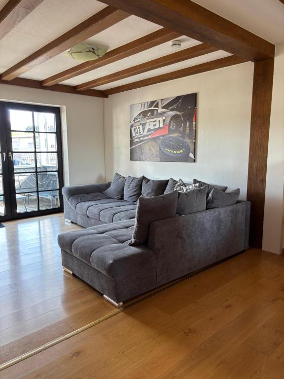 Posezení v ubytování Ferienwohnung Boxenstopp