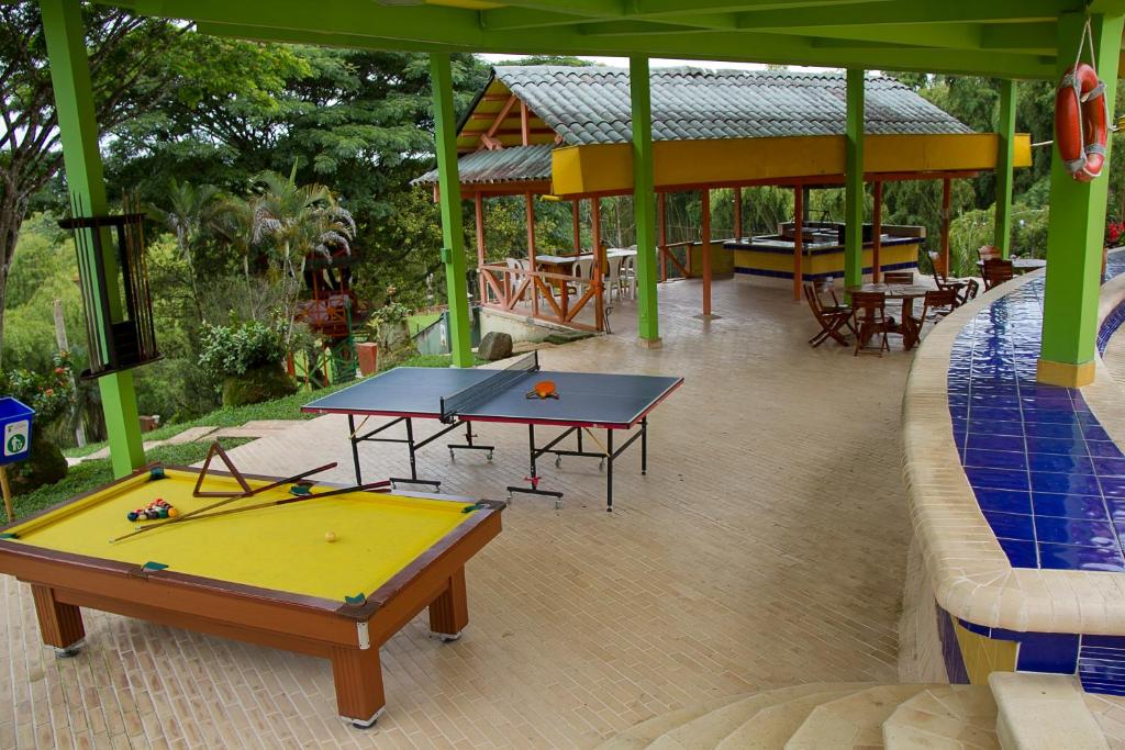 Restoran või mõni muu söögikoht majutusasutuses Ecohotel La Casona Pereira