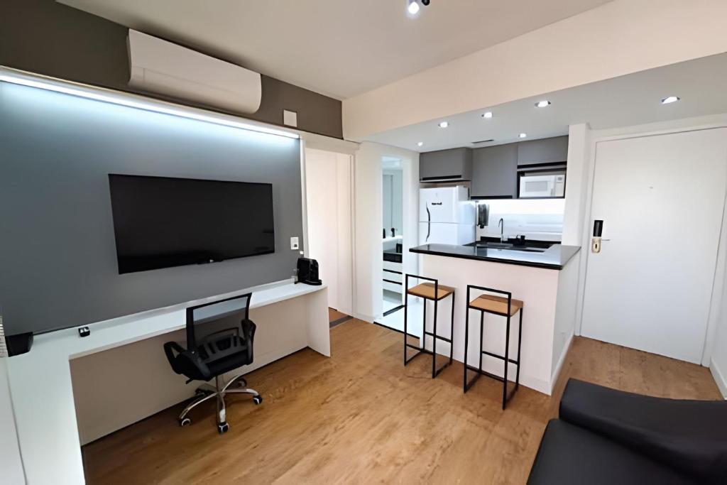 Kuchyň nebo kuchyňský kout v ubytování Ibirapuera Premium Flat II