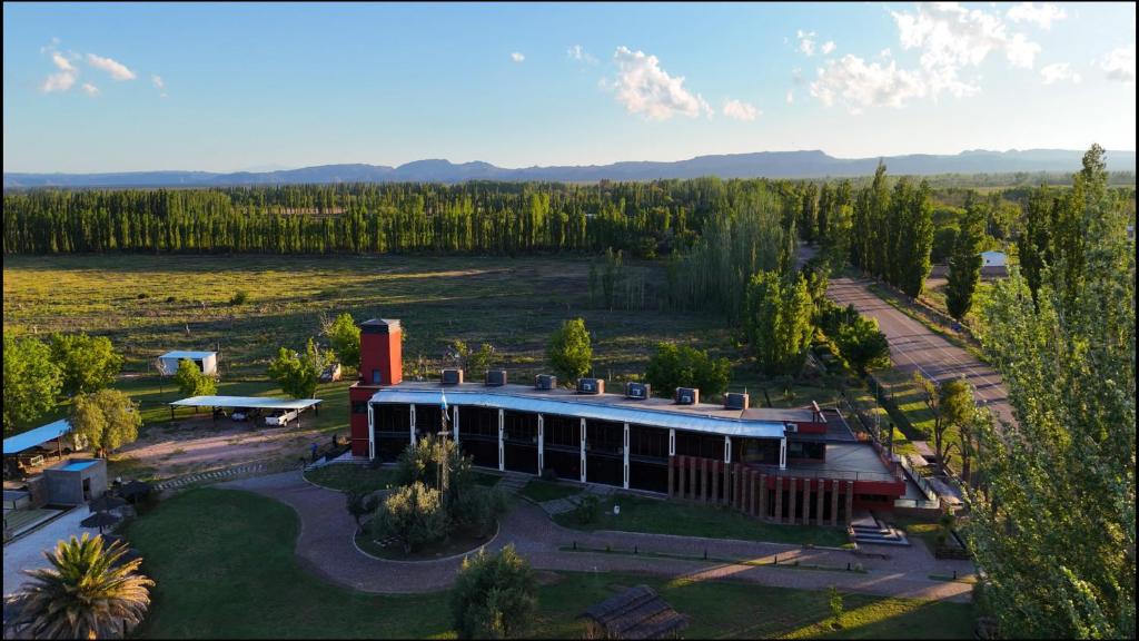 an aerial view of a building in a field at Portal de la Cuesta in San Rafael