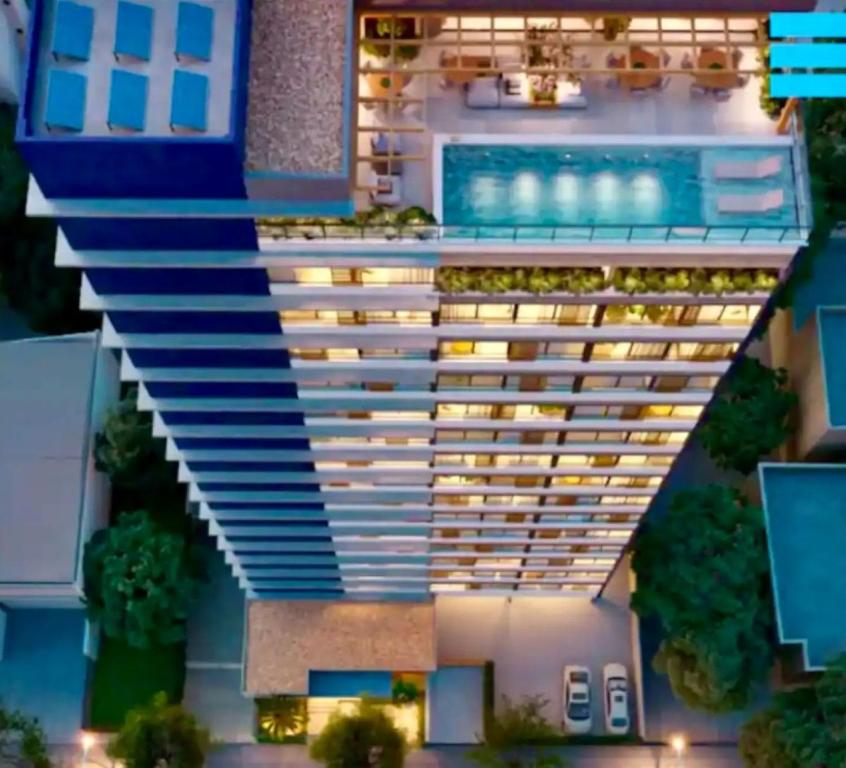uma representação de um edifício com piscina em Novo Apt Piscina, Praia & Farol Barra em Salvador