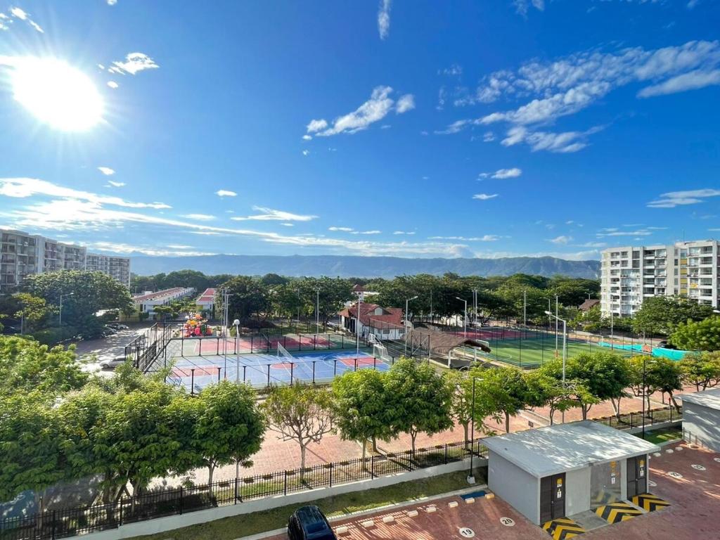 a view of a playground in a city at Condominio Ricaurte in Ricaurte