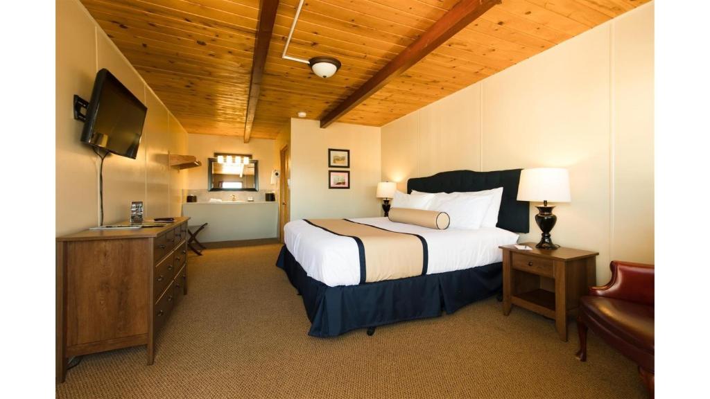 a bedroom with a large bed and a television at St James A9 in Cimarron