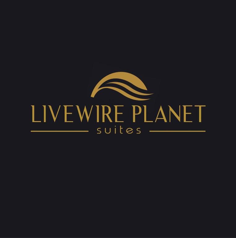 a logo for a live venue planet services at Livewire Planet Suites in General Santos