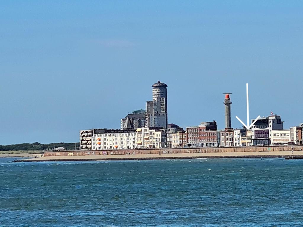 a view of a city from the water at Zeezicht in Vlissingen