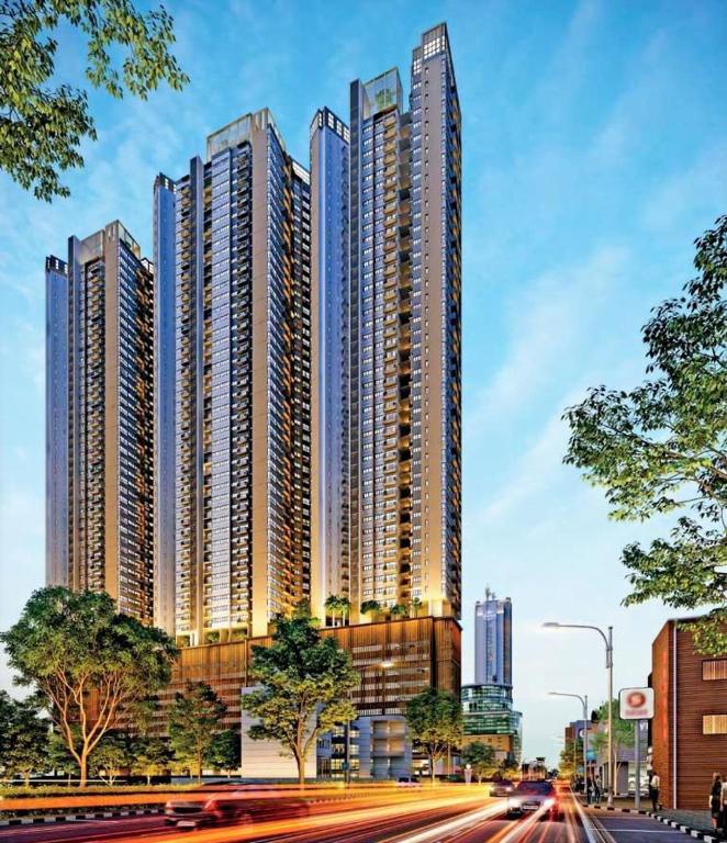 a rendering of a large building in a city at YAKA Trizen Luxury Apartments - 53rd and 51st Floor with Stunning Views in Colombo