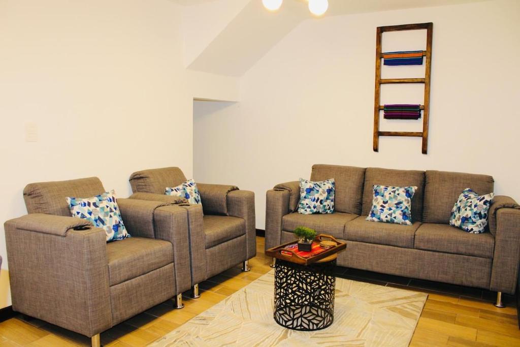 Posezení v ubytování Casa la Higuera Antigua Guatemala