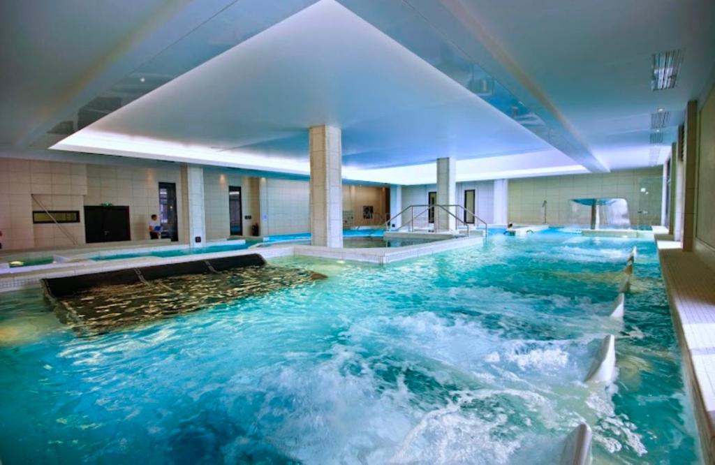 蒙泰夫兰Suite Oceïna Proche Disneyland Parking 4 Pers的在酒店房间的一个水池