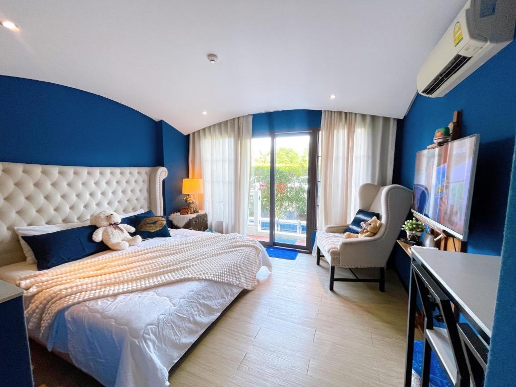 Postel nebo postele na pokoji v ubytování Venetian Signature Condo Pattaya