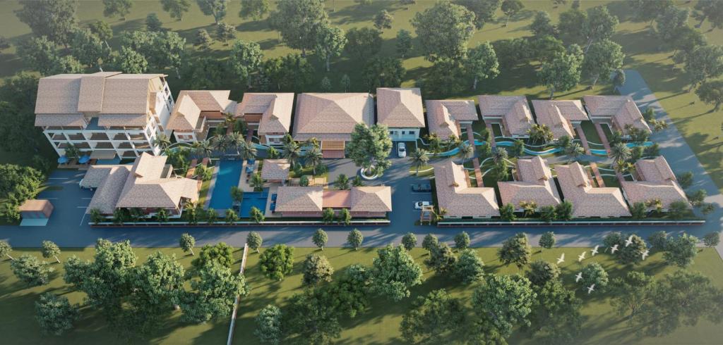 Bygningen som resortet ligger i