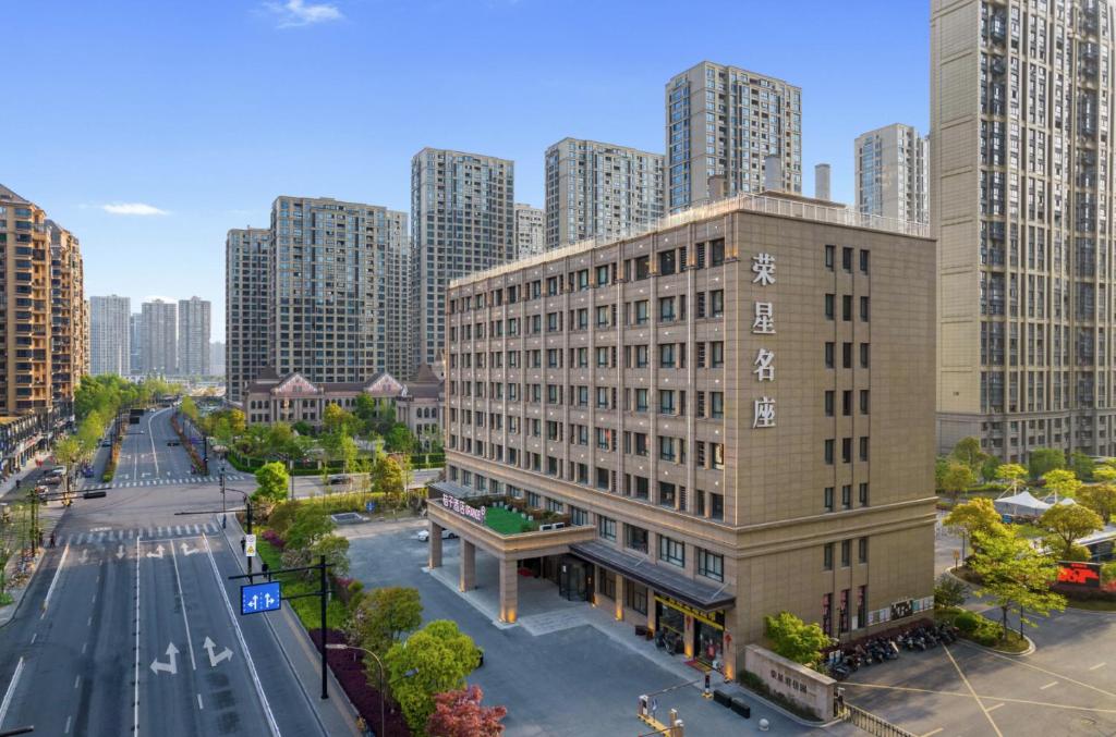 Nespecifikovaný výhled na destinaci Chang-čou nebo výhled na město při pohledu z hotelu