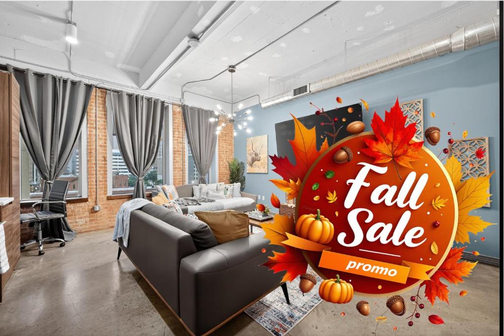 Χώρος καθιστικού στο Designer Loft 412 Sleeps 8 Dt Free Parking