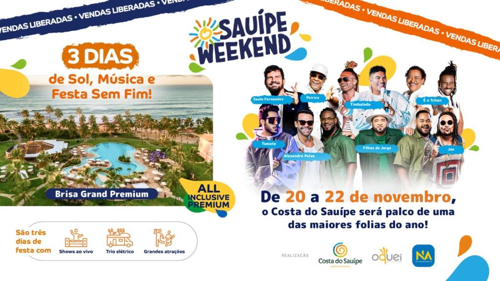 a flyer for a resort at the beach at Sauipe Brisa Grand Premium All Inclusive in Costa do Sauipe