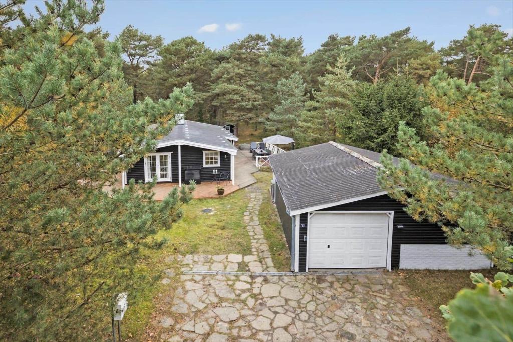 an aerial view of a house with a garage at 3501-Nexo-Granvej-6 in Neksø