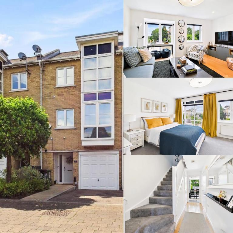 Posezení v ubytování 3 bed modern townhouse with self check in, sleeps 6, 35mins direct train to London Waterloo, zone 6