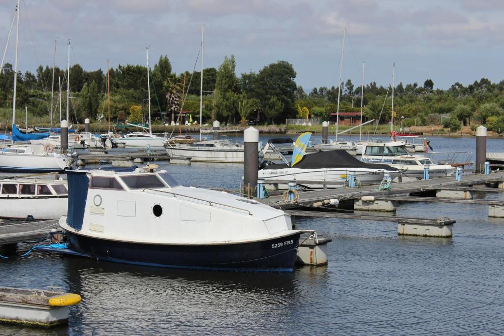a group of boats are docked at a dock at The Boat in Ovar