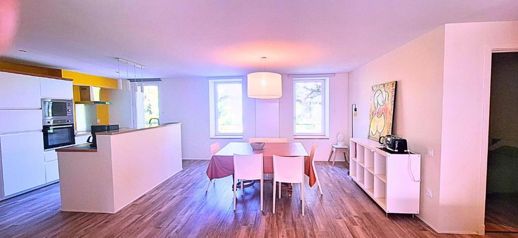 Η κουζίνα ή μικρή κουζίνα στο Grand cottage le pré bleu 11mn lac