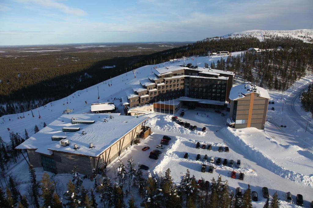 an aerial view of a ski resort in the snow at Levi Chalets 1508 Visit Levi in Levi