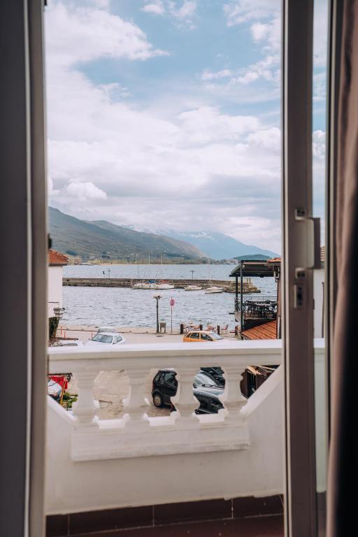 a view of the water from a window at District&Villa De Lago in Ohrid