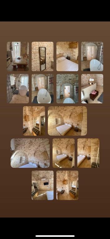a collage of photos of a bathroom with a sink at Liuzzi ross in Martina Franca