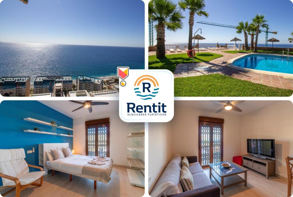 a collage of photos of a rental house at RentitSpain - Almuñecar - Vistas Increíbles al mar en Apartamentos Lambda in Almuñécar