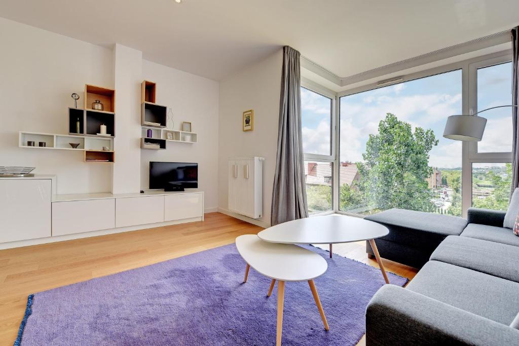 Apartamenty Apartinfo Chmielna Park - Deluxe с одной спальней с видом на реки и парковкой (4 взрослых)