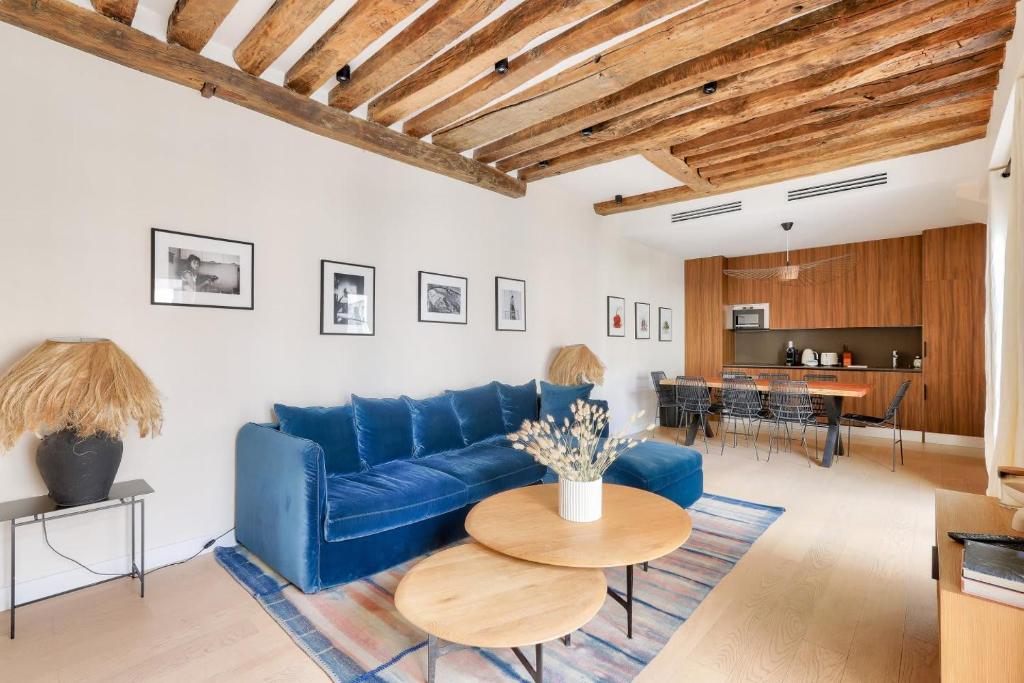 Grande terrasse, climatisation, 3 chambres, Marais