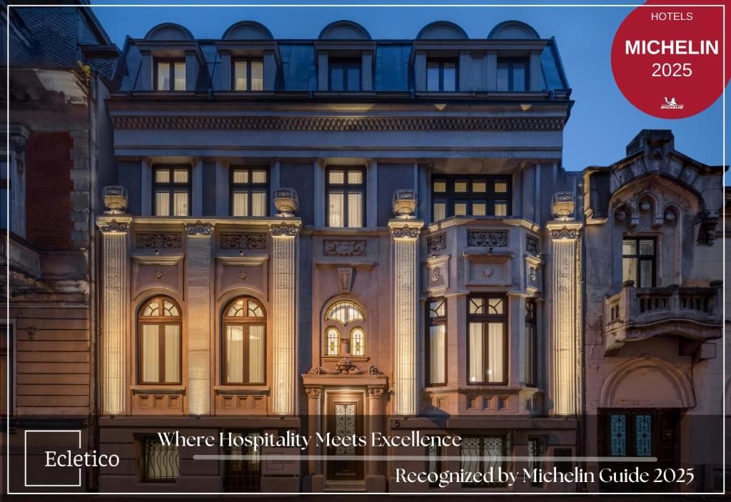an image of a building with the words water inequality weights evidence at Ecletico Villa in Bucharest