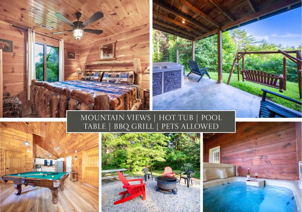 Kolam renang di atau dekat dengan Smoky Mtn Cabin Hot Tub, Game Room & Views