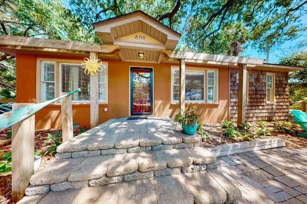 Bygningen som feriehuset ligger i