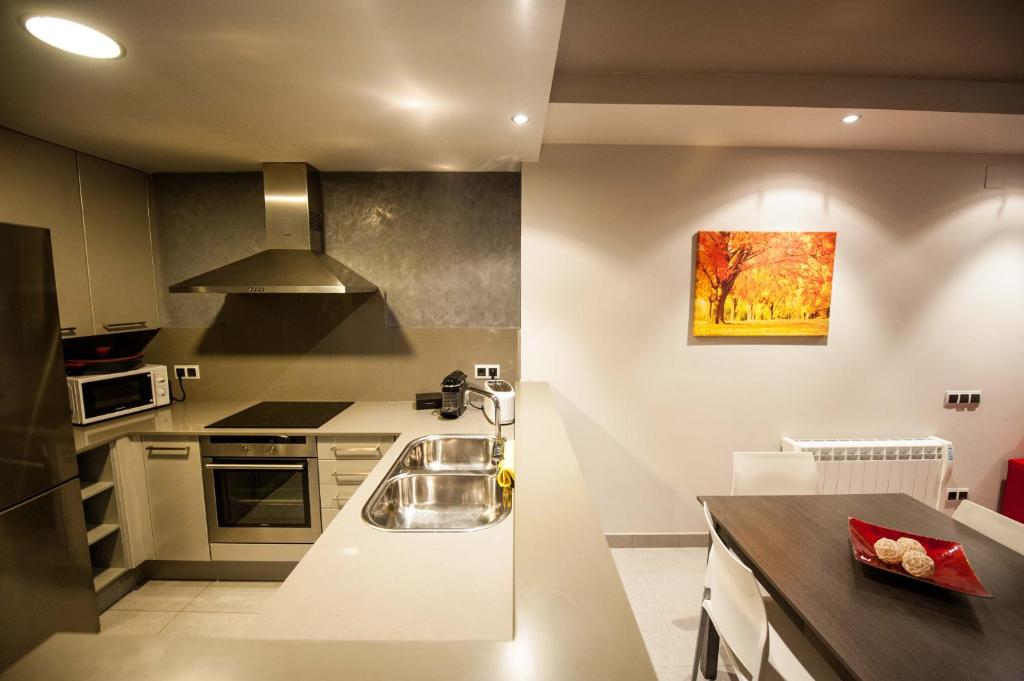 Kuchyň nebo kuchyňský kout v ubytování WinTuWin Apartments