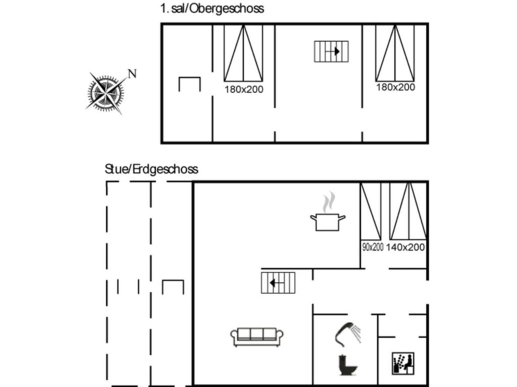 a diagram of a house with different diagrams at Holiday Home Benedikta - 2-4km from the sea by Interhome in Vesterhede