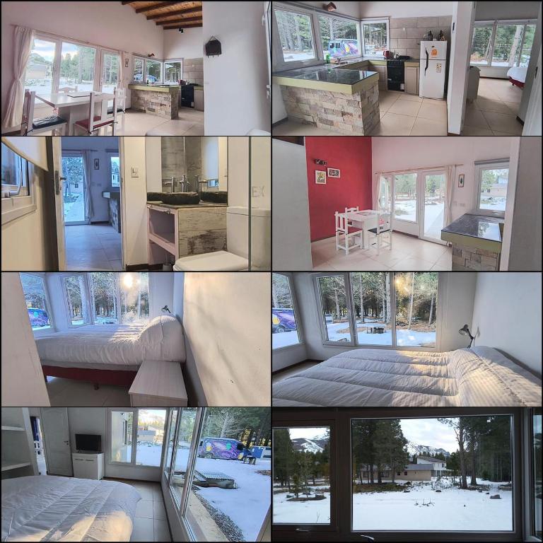 a collage of different photos of a house at Morada entre Valles in San Carlos de Bariloche