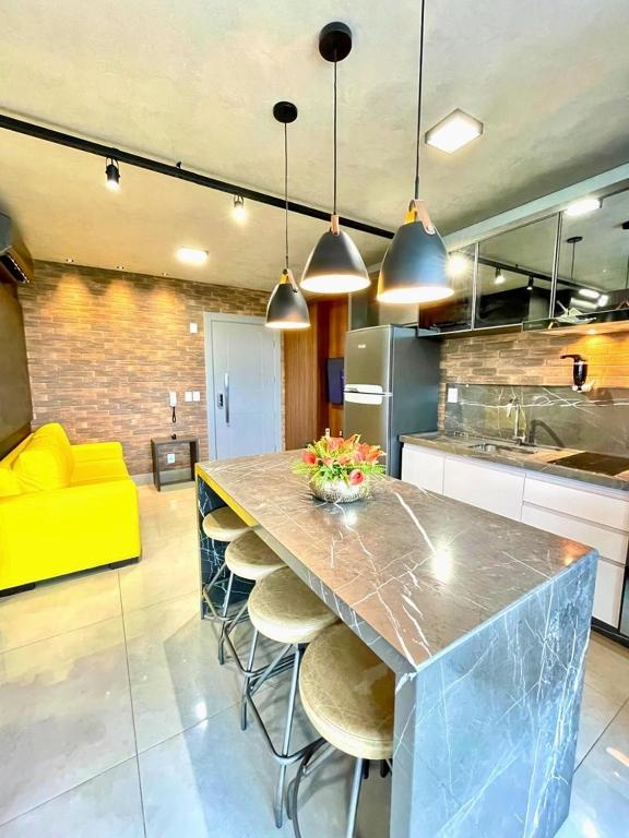 Køkken eller tekøkken på Vista Ampla e Estilo Industrial nesse Lindo Loft