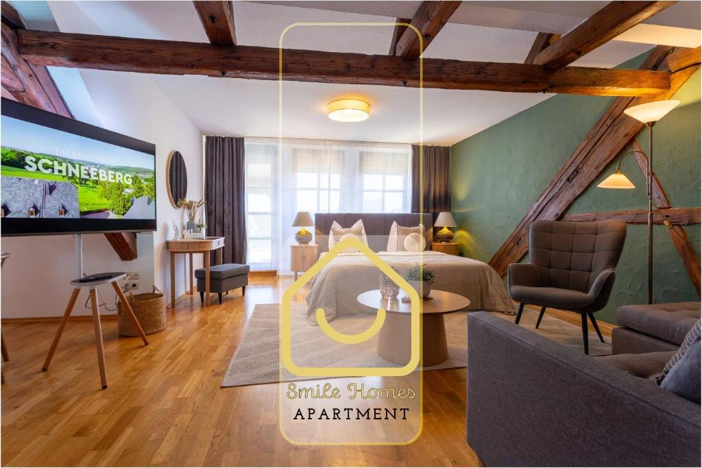 Χώρος καθιστικού στο NEU - Dachsuite - Sauna - Terrasse - 4P - Frühstück buchbar