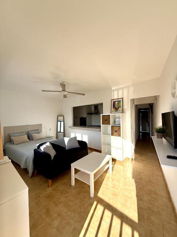 Postel nebo postele na pokoji v ubytování Estudio la santa azul