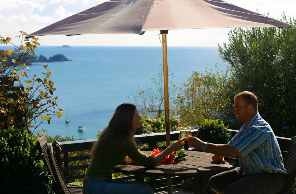 A patio or other outdoor area at Waiheke Island Tawa Lodge - Adults Only