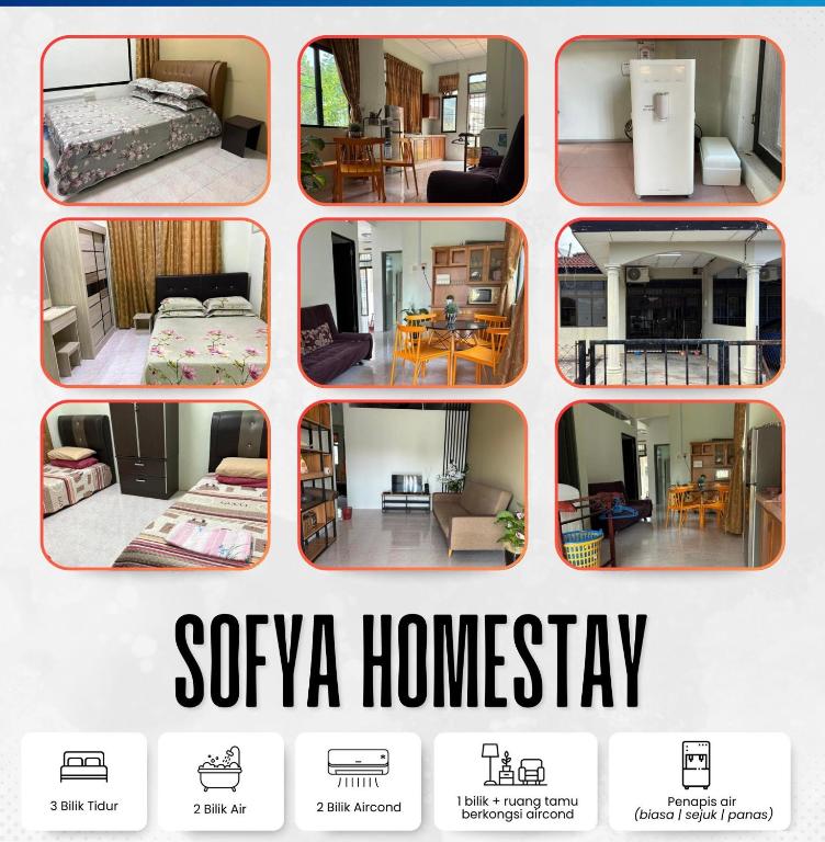 a collage of photos of a house at Sofya Homestay Kangar in Kangar