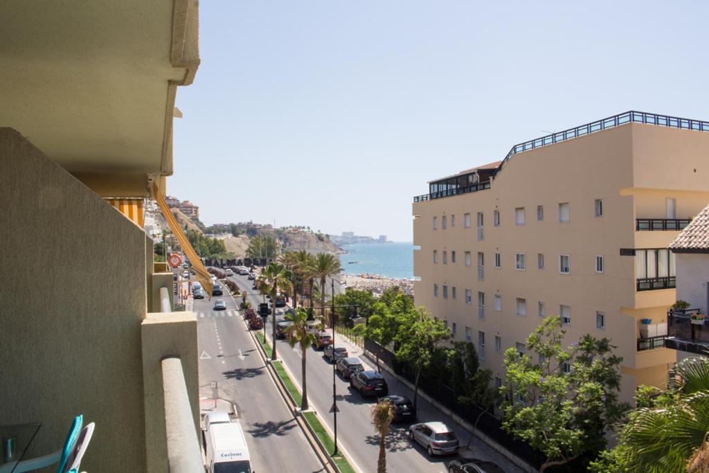 a view of a city street from a building at Apartamento Carvajal Fuengirola in Fuengirola