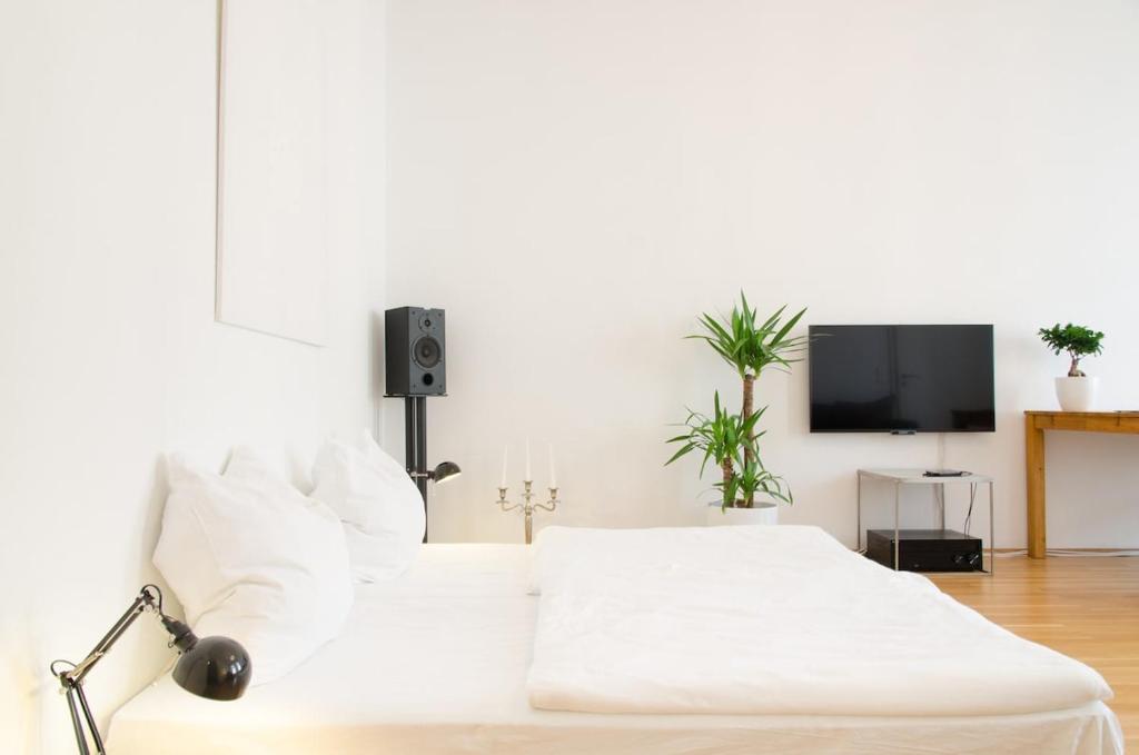 Ένα ή περισσότερα κρεβάτια σε δωμάτιο στο Leipzig Mitte - Gottschedstraße !