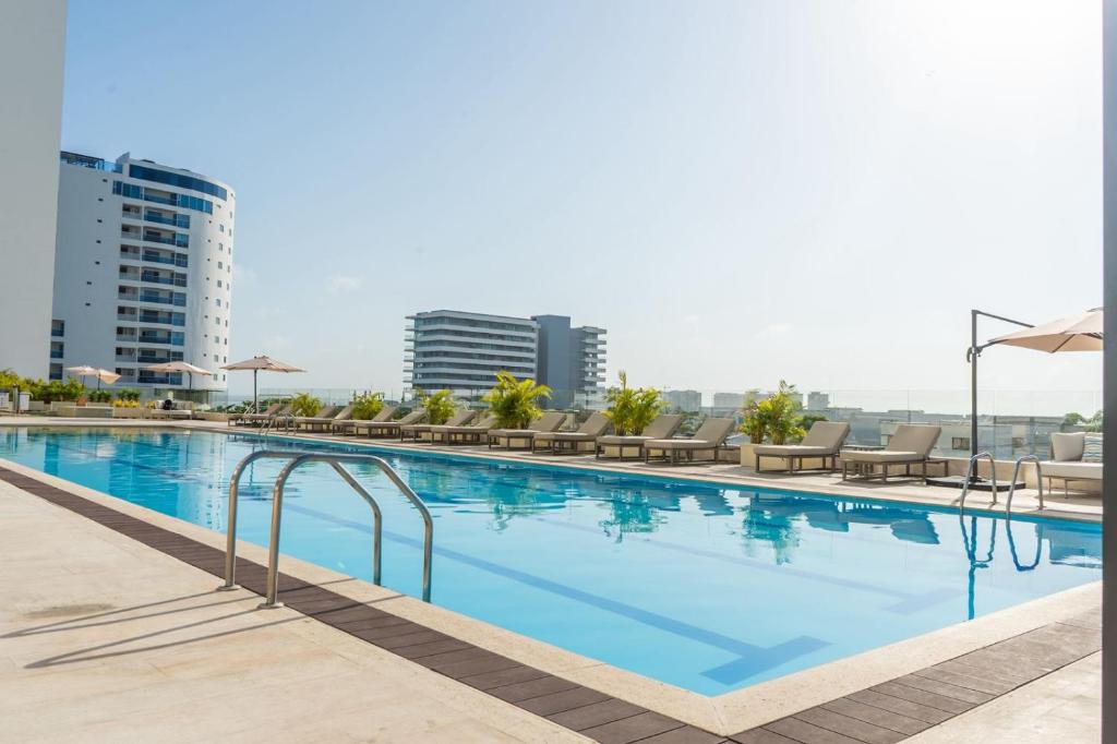 Swimmingpoolen hos eller tæt på Cartagena Suite Lujo Vista Mar 5 min Aeropuerto