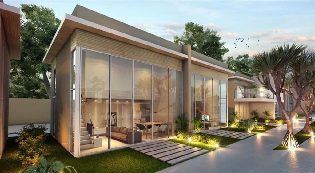 a rendering of a house with glass walls at Casa Milagres Morada do Toque l até 6 adultos in São Miguel dos Milagres
