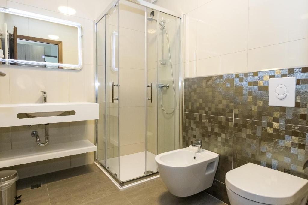 Koupelna v ubytování Hotel Petrčane