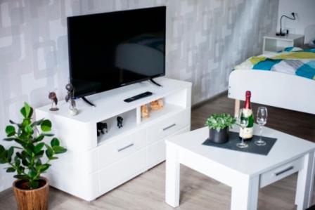 TV a/nebo společenská místnost v ubytování Hoofer Apartments