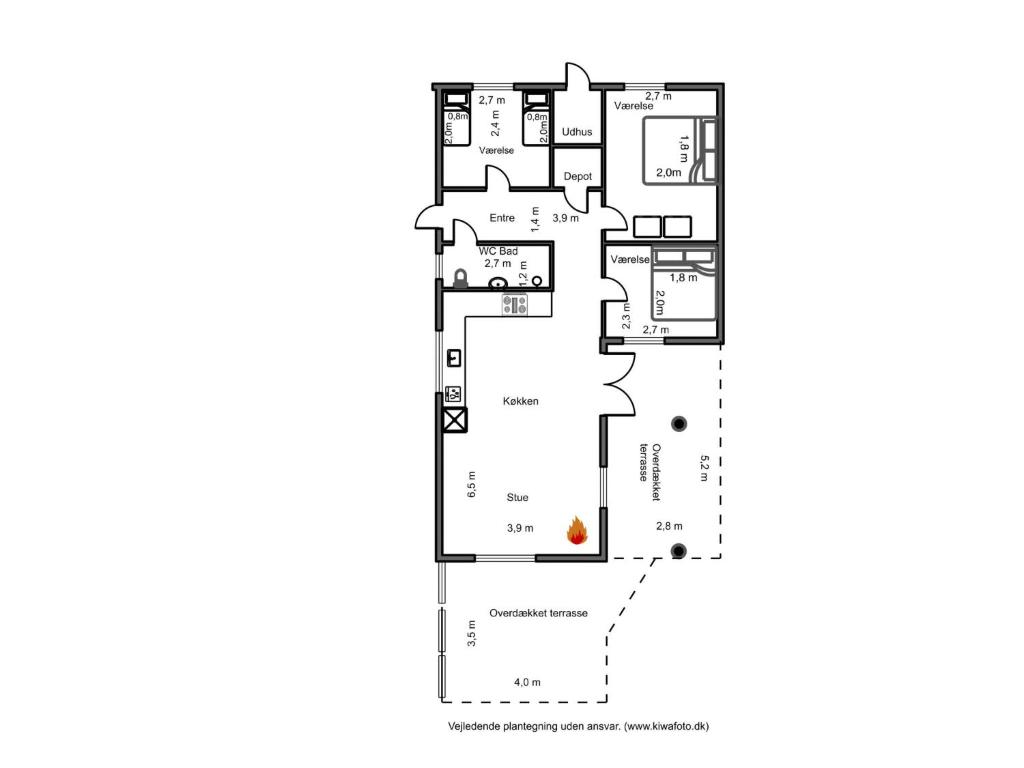 a floor plan of a house at Holiday Home Lamberthus - 600m from the sea by Interhome in Rødby