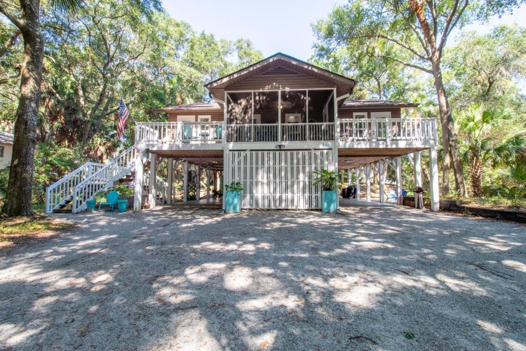 Bygningen som feriehuset ligger i